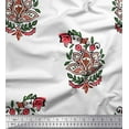 thumbnail image 1 of Soimoi Velvet Fabric Leaves & Floral Block Print Fabric by The Yard 58 Inch Wide, 1 of 3