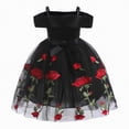 thumbnail image 4 of Larisalt Toddler Girls Dresses Rose Embroidery Tutu Party Sparkly Princess Baby Girl Summer Party Dress, 4 of 5