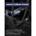 thumbnail image 6 of Bandmax 9MM Curb Cuban Chain for Men Women Teenager Black Metal Plated 316L Stainless Steel Miami Link Necklace for Gift, 6 of 10