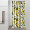 thumbnail image 2 of Yellow Lemon Fruit Flowers White Pattern Shower Curtain 36"x72" ,Bathroom Decorative Shower Curtains Set with 12 Hooks,Modern Waterproof Washable Shower Curtain, 2 of 6
