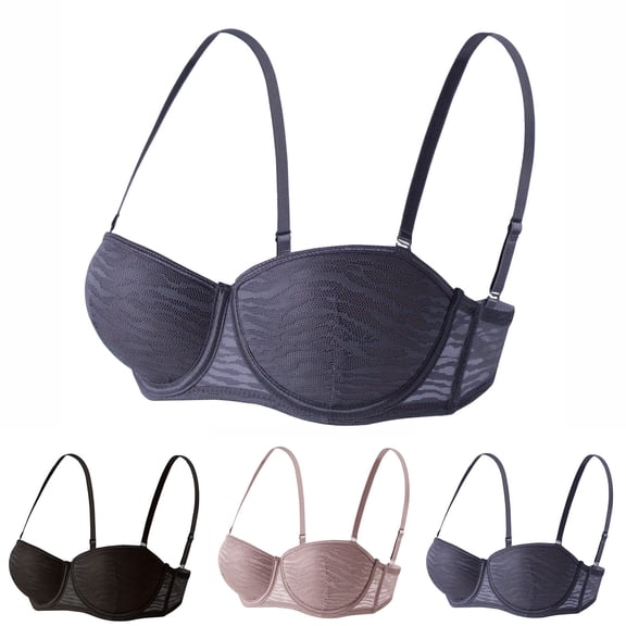Loopsun Women Demi Cup Underwire Bra Lace Push Up Comfortable Daily Wear
