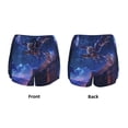 thumbnail image 3 of Pofeuu Starry Sky Wall Flying Tiger Print Women's Athletic Shorts Running Workout Shorts Tummy Control Quick Dry Gym Shorts with Pockets Double layer sports shorts-Medium, 3 of 7
