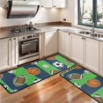 thumbnail image 3 of Kitchen Rugs Sets Of 2,Green Striped Sports Balls Pattern Anti Fatigue Kitchen Mat Rugs Non Slip Washable,Decorative Kitchen Floor Mats for Kitchen,Sink,Laundry,17"x47"+17"x47", 3 of 5
