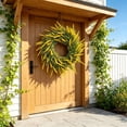 thumbnail image 6 of Artificial Lavender Wreaths for Front Door Outside Summer Spring Wreaths for Front Door Floral Wreath All Season for Wedding Farmhouse Porch Wall Room Home Decor.(11.81In)Yellow,1pc, 6 of 6