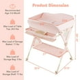 thumbnail image 2 of INFANS Table à Langer pour Bébé avec Roues, Poste à Couches Pliant Portable Organisateur de Chambre de Bébé avec Panier de Rangement, Étagère Suspendue, Hauteur Réglable, Ceinture de Sécurité pour Nouveau-Né Nourrisson, 2 of 9
