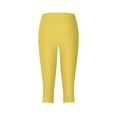 thumbnail image 6 of Capri Leggings for Women Summer Casual Elastic High Waist Wave Hem Workout Yoga Cropped Capris Pants, 6 of 6