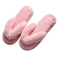 thumbnail image 2 of XIMIN Womens Faux Fur Slippers Slip On Spa Thong Flat Slippers Warm Fuzzy Memory Foam Flip Flop House Slippers Soft Comfy Open Toe Indoor Home Slippers, 2 of 4