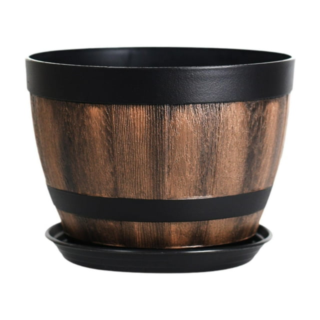 Macetas de barril para plantas, contenedor para plantas, decoración, maceta para el hogar, interior 10l