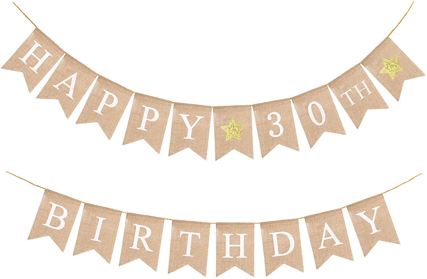 Birthday Party Hanging Decorations Flag Banner Garland Foil 30th Age 30 Bunting 