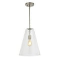 thumbnail image 2 of JONATHAN Y Arlo 11.5" 1-Light Mid-Century Modern Iron/Seeded Glass LED Pendant, Nickel/Clear, 2 of 10