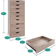 thumbnail image 6 of Vintage Oak Dresser with 9 Drawers, Vertical Chest of Drawers Wood Storage Cabinet for Bedroom Living Room, 6 of 7