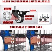 60” W Storage Shelves with Wheels,5 Tier Wire Shelving Heavy Duty,Adjustable Shelving Units,Garage Storage Shelves,3500LBS Metal Shelving,for Pantry,Kitchen,Warehouse,Rolling Shelf,60”W×24”D×72”H
