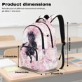 thumbnail image 6 of Garronmavis Full Pink Cherry Blossom Watercolor Black Horse Kids Backpack Pack, 17 Inch Romantic Floral Spacious Bookbag Comes with Thermal Lunch Box, Stationery Bag and Water Bottle Carrier, 6 of 8