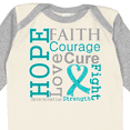 thumbnail image 4 of Inktastic Ovarian Cancer Hope Faith Motto Boys or Girls Long Sleeve Baby Bodysuit, 4 of 5