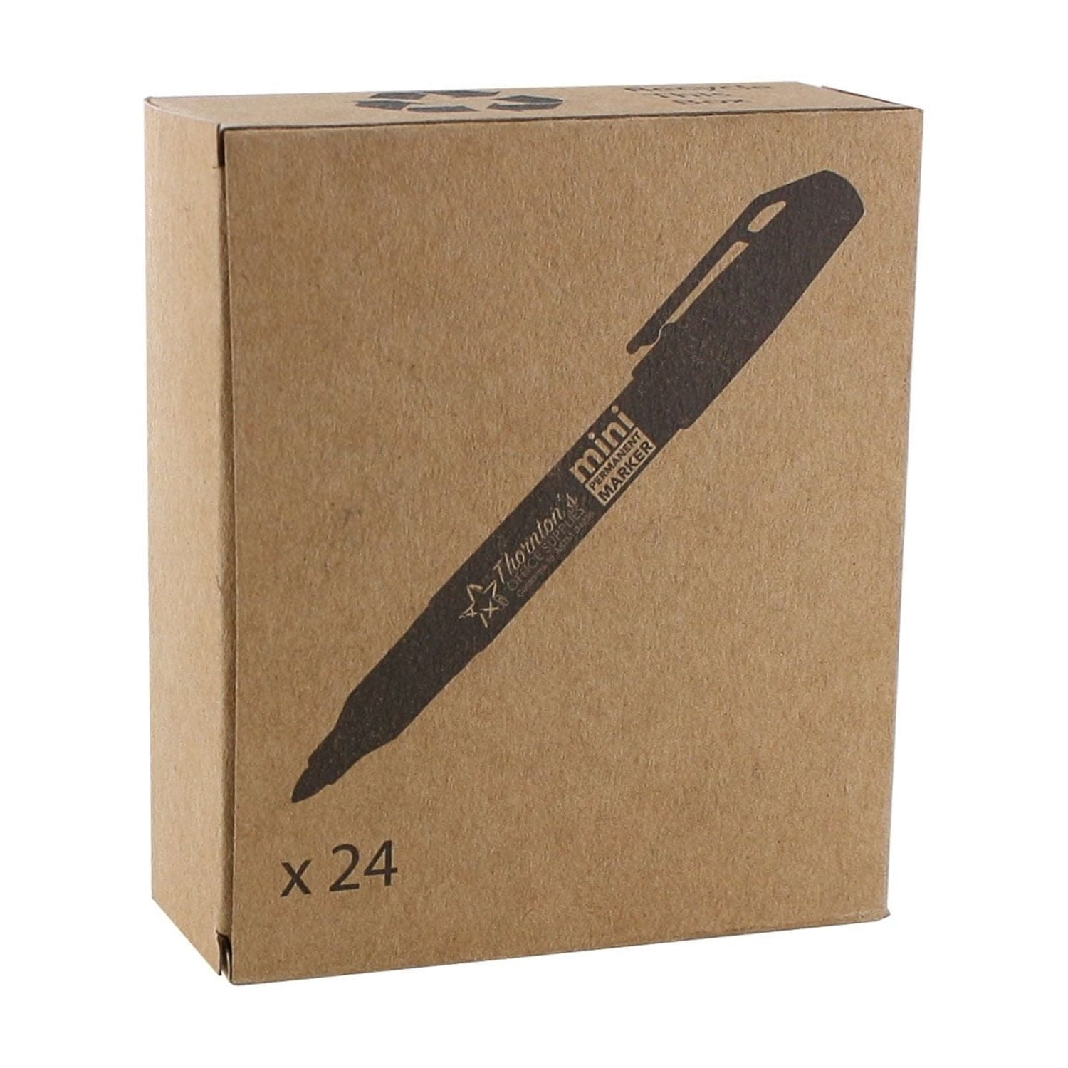 (4 pack) Thornton's Office Supplies Mini Permanent Markers, 1.0mm, 24-Count