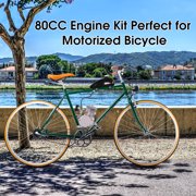 Costway Upgraded 80cc 2-Stroke Bicycle Gasoline Engine Motor Kit Motorized Bike Silver
