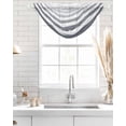 thumbnail image 4 of Waterfall Valances for Windows, Grey Ombre Striped Kitchen Sheer Valance Curtains, Modern Abstract Art Aesthetics Rod Pocket Elegant Swag Valances for Living Room Bedroom, 47.2"x38.5", 1 Panel, 4 of 8