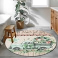 thumbnail image 4 of Eucalyptus Trucks 3ft Area Rug, Spring Rustic Floral Wooden Burlap Washable Non-Slip Small Round Rugs for Entryway Bedroom Kitchen, Soft Circle Carpet for Dining Room, Playroom Nursery Rug, 4 of 9