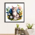 thumbnail image 2 of Pintura de diamante 5D DIY Taladro redondo completo Flor Marco Gatito Arte Artesanal (HQ031) Hugtrwg Para estrenar, 2 of 9