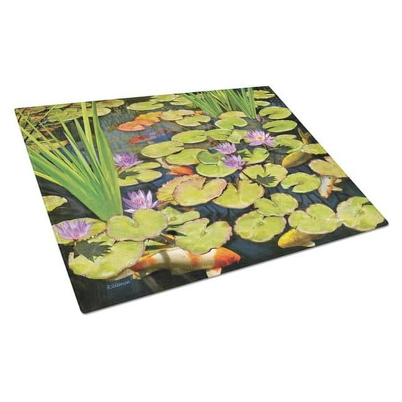 Carolines Treasures Koi Pond II Glass Cutting Board - Large