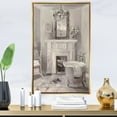 thumbnail image 2 of Designart ' French Bathroom Vintage I ' Traditional Bathroom Framed Canvas, 2 of 3