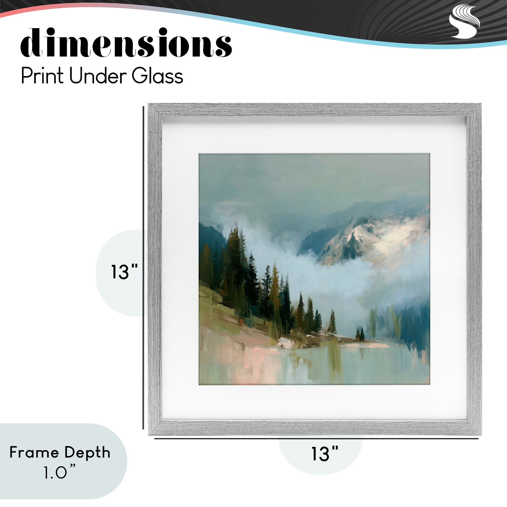 Stupell Industries Fog On The Mountains Gray Framed Print Under Glass, design by Kim Curinga