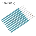 thumbnail image 4 of Uxcell 9pcs Detail Paint Brushes 10mm Nylon Miniature Painting Brush for Watercolor Acrylic Painting(000#-6#), Blue, 4 of 6