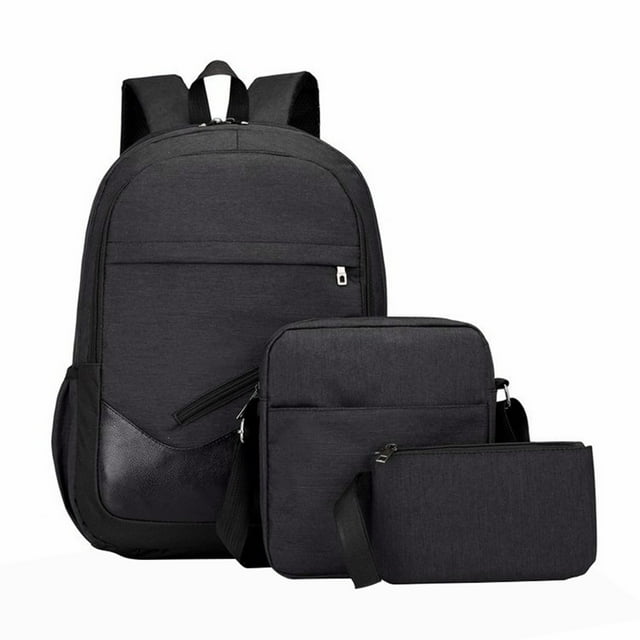 Xihbxyly Mochila de Viaje para Portátil de 17 Pulgadas, Equipaje de Mano, Poliéster Impermeable, Bandolera y Monedero, Bolsillos Amplios, Mochila de Viaje Universitaria, para Hombre y Mujer, Juego de