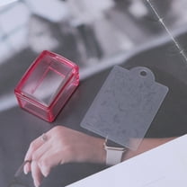 QIFULL Silicone Nail Stamper Red Clear Manicure Tool with Thin Scraper for Precise Nail Art Stamping