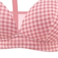 thumbnail image 4 of Fmbrln Womens Bra Plaid Thin Cup Push Up Bralette Adjustable Thin Straps Back Closure Padded Comfy Fashion Bras Pink 40, 4 of 4