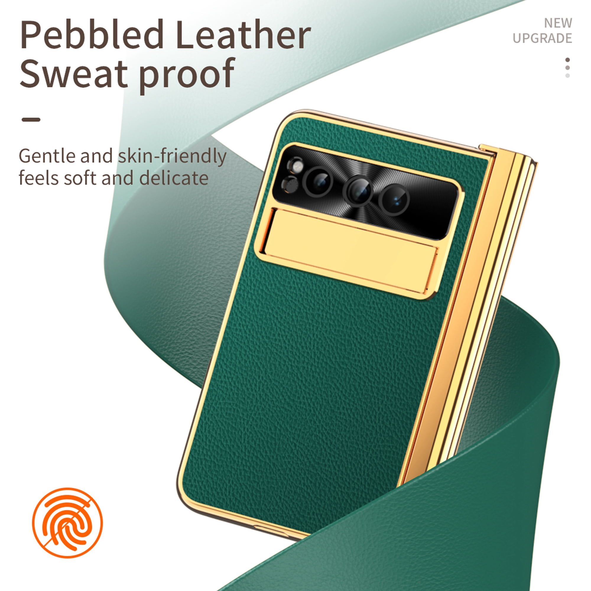 Dteck for Google Pixel Fold Case with Built-in Tempered Glass Screen Protector, Full Body Hinge Protection Shockproof Case with Pen Slot for Pixel Fold, Green