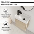 thumbnail image 6 of 16 Inch Small Bathroom Vanity with Single Sink, Modern Floating Bath Vanity Cabinet, Oak, 6 of 10