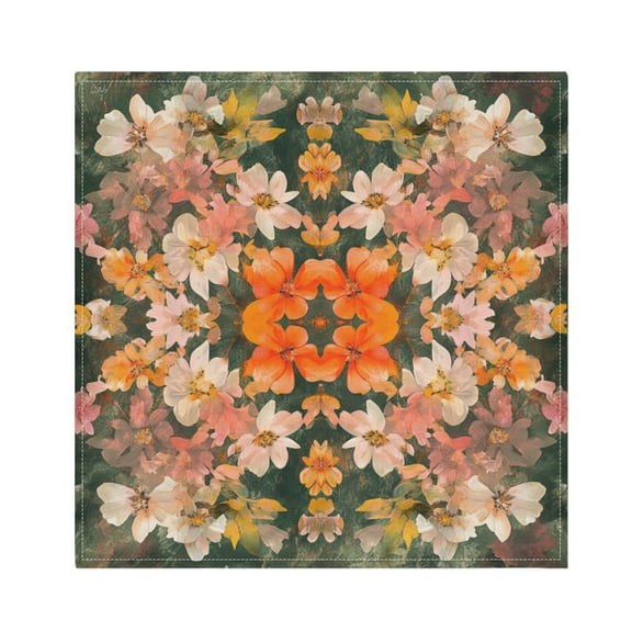 Qxltty Colorful Flower Bushes Napkins 20×20in Perfect for Parties Dinners Weddings Cocktail Housewarming Cloth Napkins Set of 6