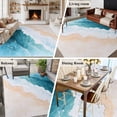 thumbnail image 6 of Area Rug 60×96in, Summer Ombre Blue Wavy Beach Floor Carpet Living Room Rug, Classical Wave Texture Non-Slip Welcome Mat Indoor Rugs for Bedroom Dining Room, 6 of 9