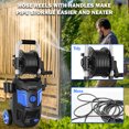 thumbnail image 6 of Electric Pressure Washer, 4800 PSI Max 3.0 GPM, High Pressure Cleaning Machine with Foam Cannon, 35 FT Power Cord, 20 FT Hose, 4 Connect Nozzles Hose Reel for Cars/Patio/Garage BLUE4, 6 of 6