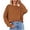 Coffee, variant on Timegrad Sweaters for Women Cropped Crewneck Pullover Drop Shoulder Casual Long Sleeve Tops Fall Fashion