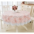 thumbnail image 1 of Nappe Ronde en Vinyle Dentelle Imperméable PVC Plastique Essuyable Anti-Éclaboussures Peva Résistante aux Taches Nappe pour Table de Cartes, 1 of 1