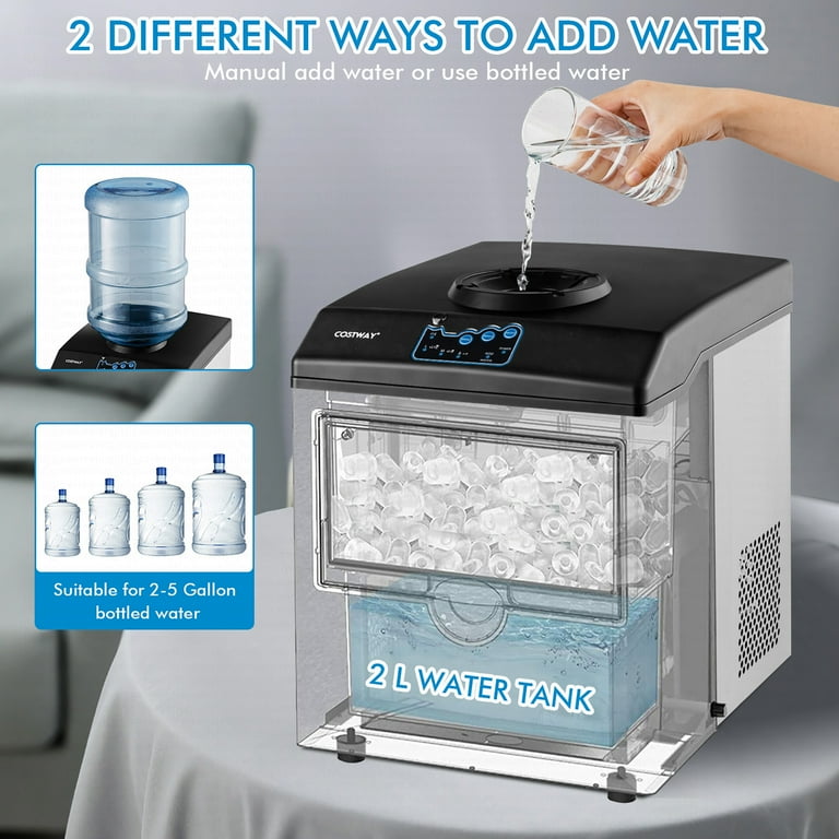 Costway 2-in-1 Cold Water & Ice Machine Combo, Stainless Costway 2-in-1 Cold Water & Ice Machine Combo, Stainless