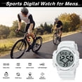 thumbnail image 3 of Men's Digital Sports Watch With Stopwatch/Alarm/Dual Time/ LED Backlight Outdoor Sports Waterproof Watch PU Strap Gifts for Man Christmas Gifts, 3 of 9