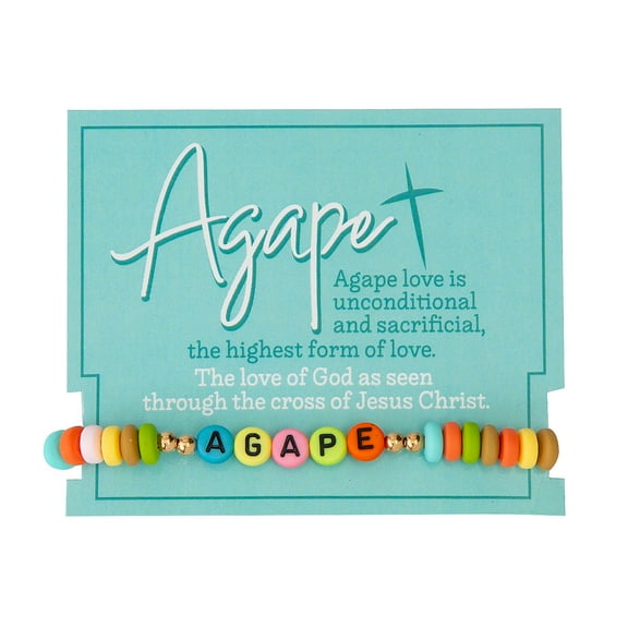 Fun Express 2 1/2" Pastel Color Religious Agape Bracelets on Card for 12