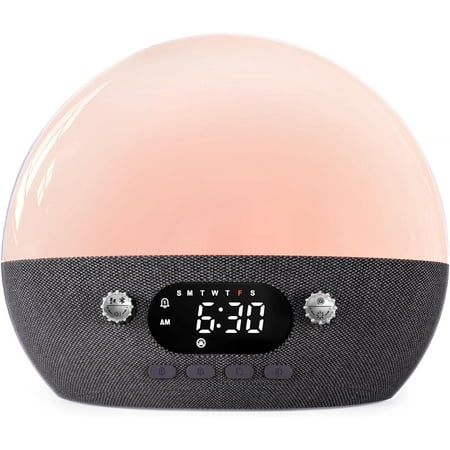 

Sunrise Alarm Clock w/Bluetooth Speaker White Noise for Sleep Wake up Light Alarm Clocks for Bedrooms Heavy Sleeper Dimmable Night Lights Sunset Lamp for Baby Kids Adults