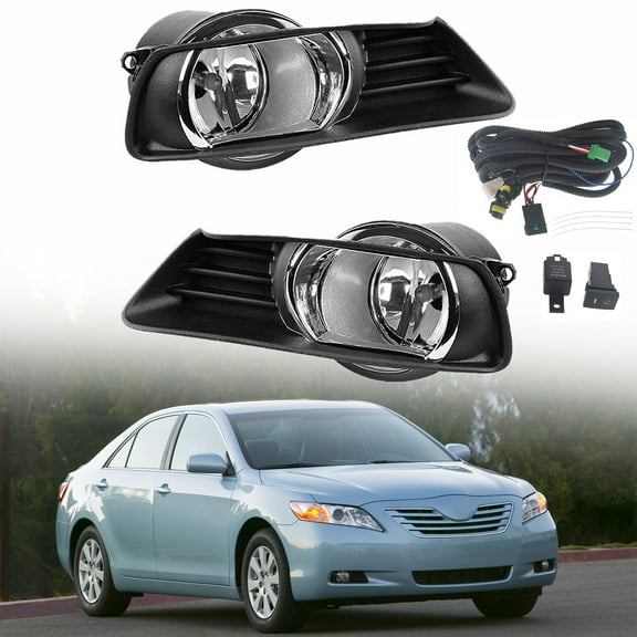 LABLT for 2007-2009 Toyota Camry Bottom Clear Fog Lights & Switch Upgrade Pair