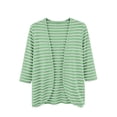 thumbnail image 5 of Women's Cardigan Jacket Baeitkot Women's Casual Striped Long-Sleeve Cardigan Jacket Green S, 5 of 7