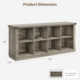 thumbnail image 2 of 8 Cube Rustic Farmhouse Wood Horizontal Bookshelf 2-Tier Storage Organizer Long Freestanding Bookcase Cabinet, Grey, 2 of 8