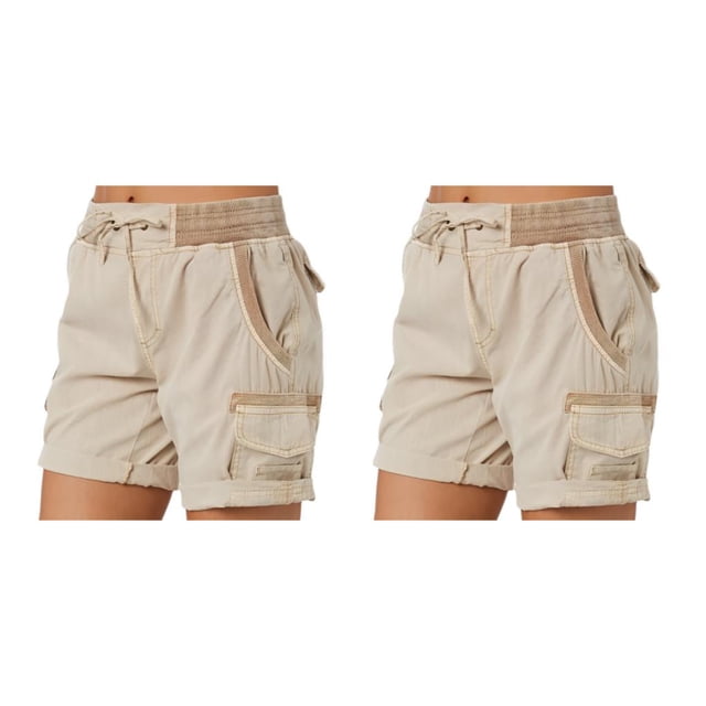 Jumpingount Pantalones cargo Pantalones cortos de bolsillo Cintura suelta Pantalones de verano Cómodos elásticos Type3 NO3