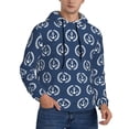 thumbnail image 2 of Lsque Navy Nautical Pattern Casual Men's Hoodie,Hooded Sweatshirt with Kangaroo Pocket,Pullover Hoodie-X-Large, 2 of 7