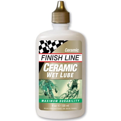 Finish Line Ceramic Wet Bicycle Chain Lube, 4-Ounce Drip Squeeze (Best Wet Chain Lube)