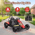 thumbnail image 7 of Funcid 24V 10Ah Big Battery Go Kart for Kids Age 6-12, Ride on Toys with 600W Motors, 7.5 MPH Electric Go Kart W/ EVA Wheels, 4-Level Adjustable Seat & 360° Drift Mode, LED Power Display, Red, 7 of 7