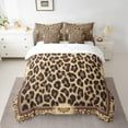 thumbnail image 2 of Manfei Brown Cheetah Print Bedding Comforter Set, Bohemian Damask Queen Bedding Sets, Chic Leopard Print Queen Sheet Sets, Breathable Home Decor Reversible 7 Pieces, 2 of 8