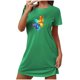 thumbnail image 2 of Camisón corto de talla grande para mujer, camisón de manga corta con estampado de pecho a la moda, camisón para mujer, 2 of 7
